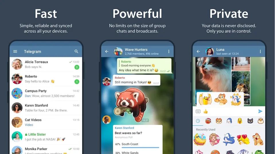 telegram app fast, powerful, and private.