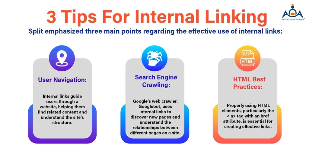 3 tips for internal linking infographic 